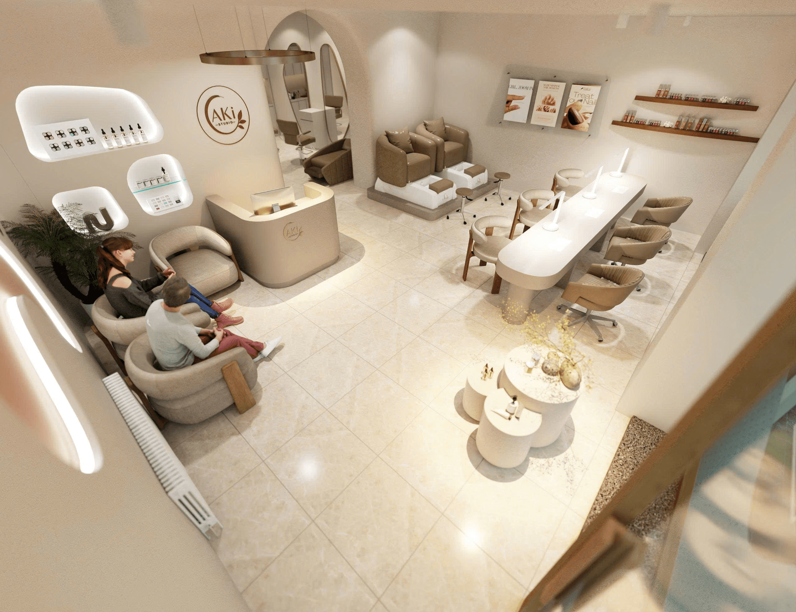 Aki Studio reception and nail bar in Prague 1